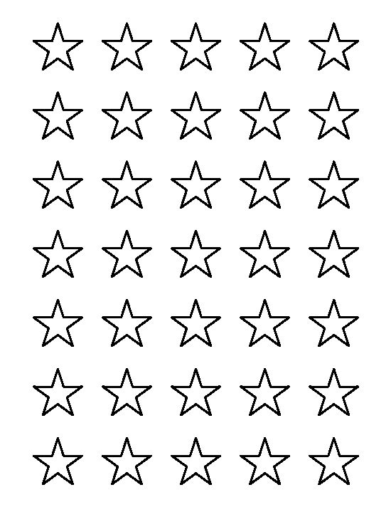 Star outline images 1 inch star pattern use the printable outline for crafts clipart