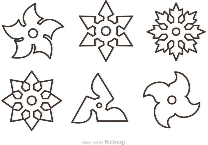 Star outline images outline ninja star vectors download free vector art stock clipart