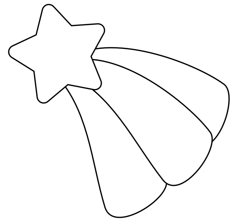 Star outline images shooting star outline clipart 2