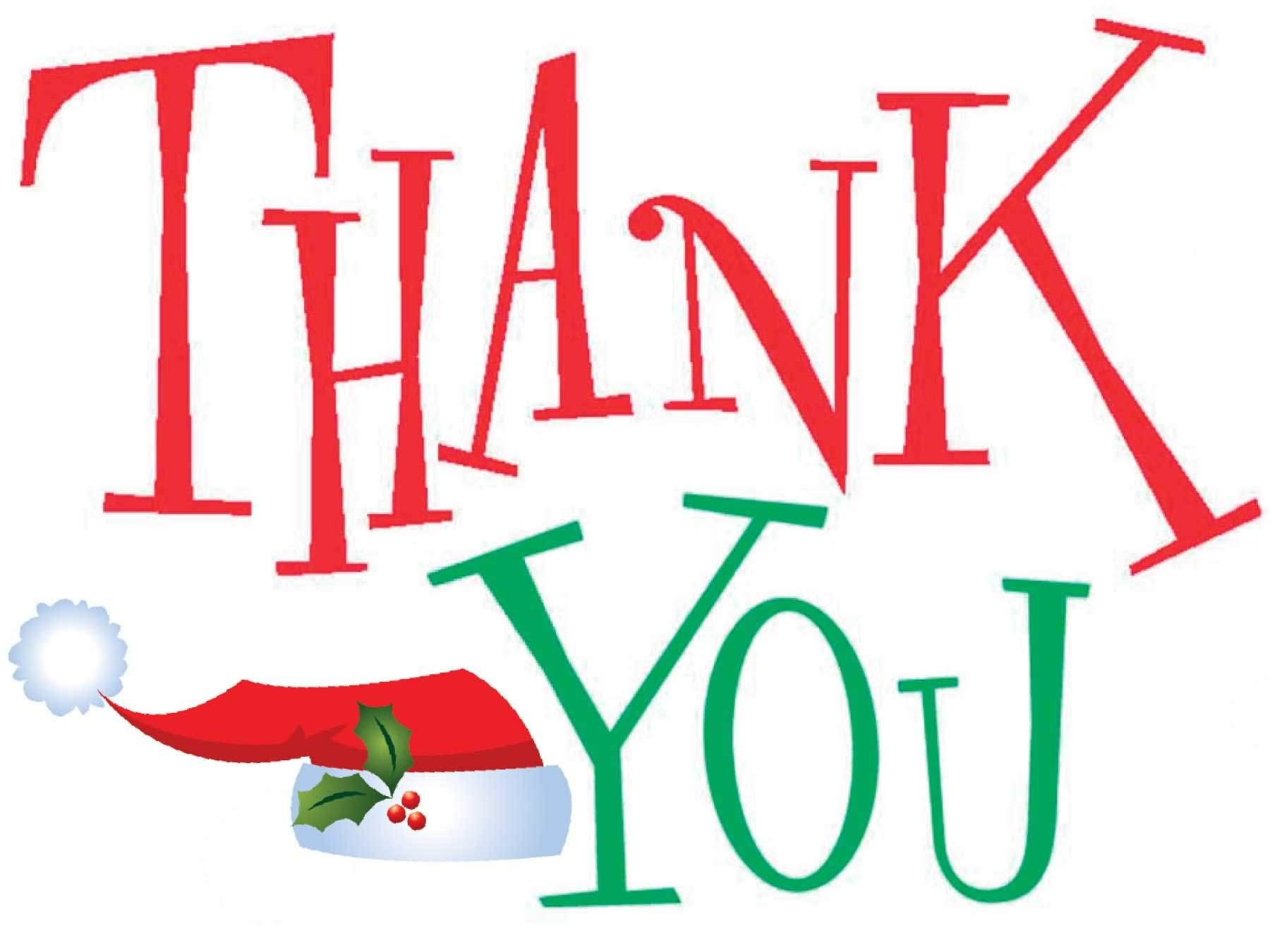 Thank you  free free christmas thank you clipart images