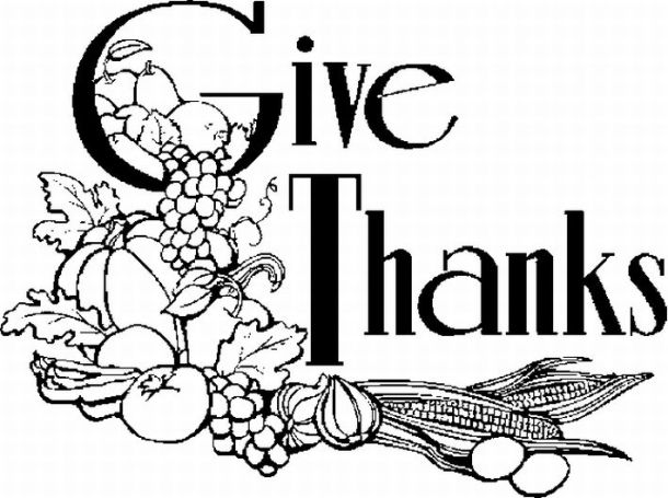 Thanksgiving  black and white give thanks black and white clipart