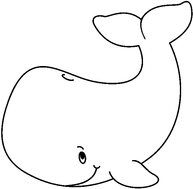 Whale black and white clipart 4