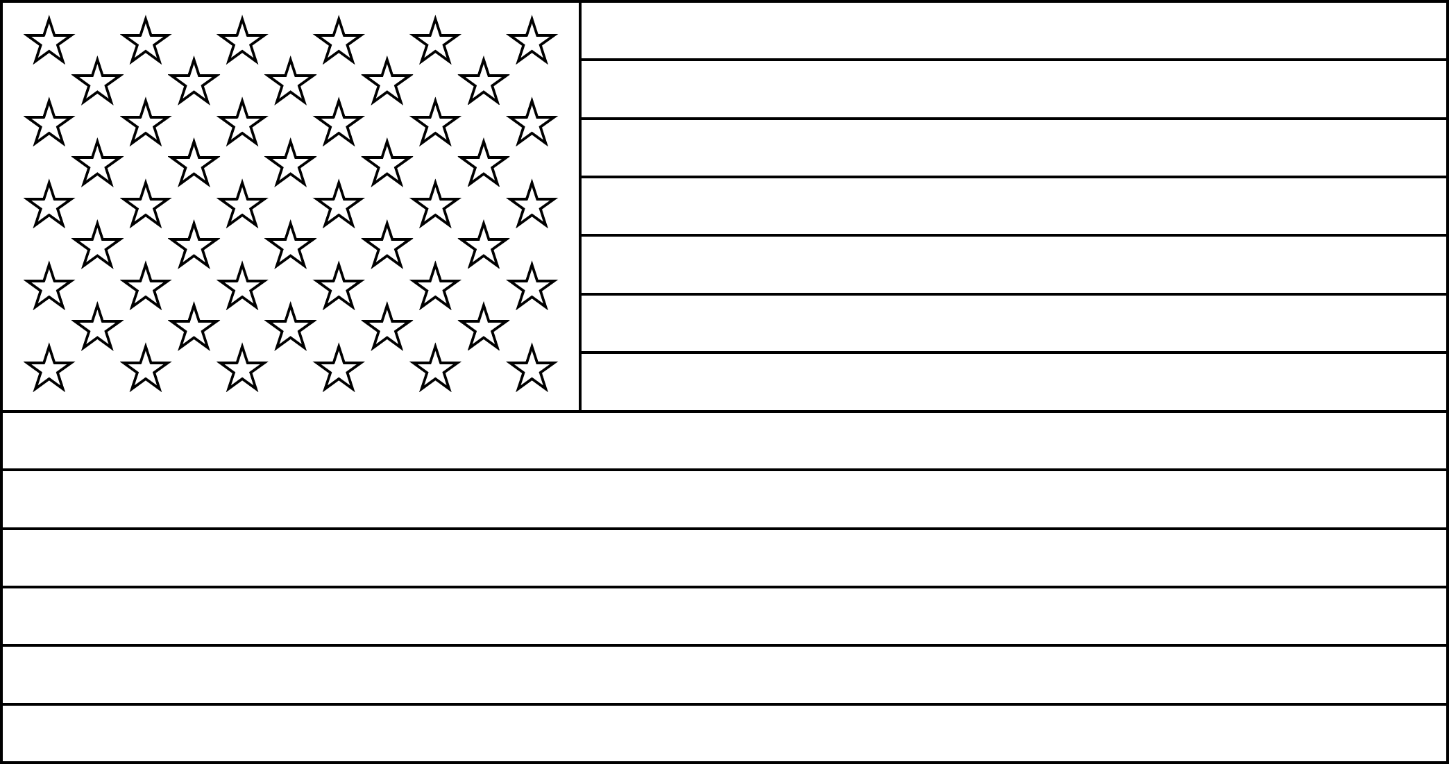 American flag clipart black and white