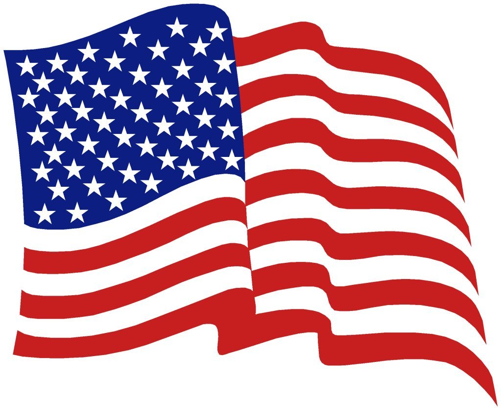 American flag waving clipart