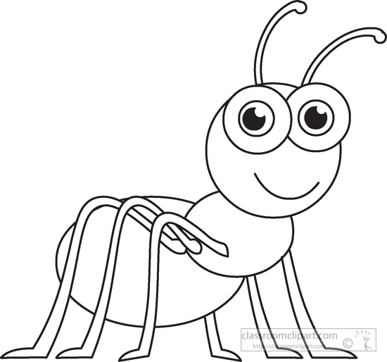 Ant black and white clipart 2
