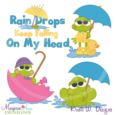 April showers april shower frogs cutting files includes clipart 2