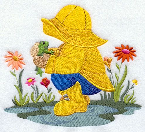 April showers clip art and embroidery library on