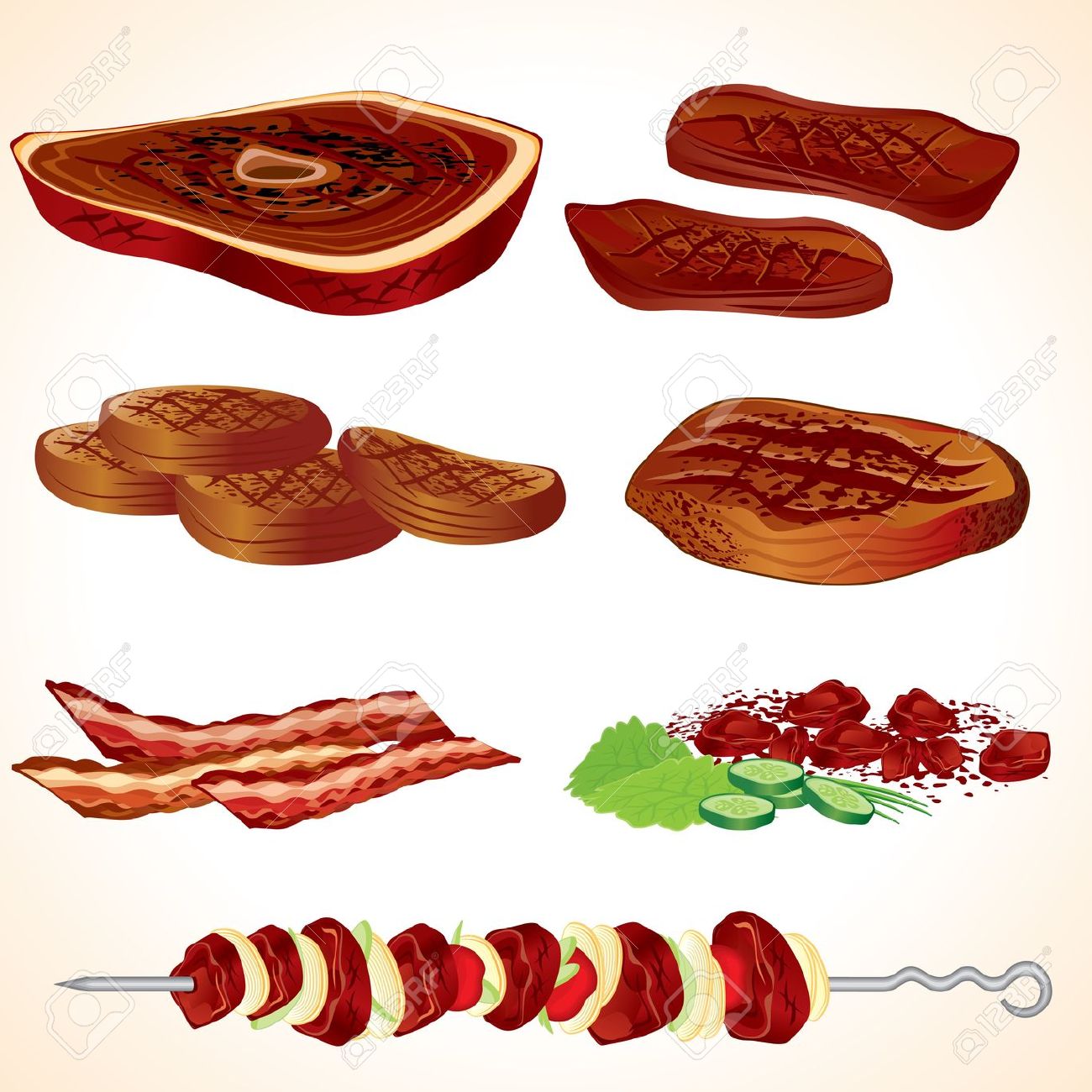 Bacon and steak clipart