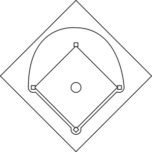 Baseball  black and white field black and white clipart