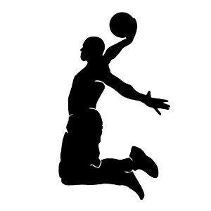 Basketball  black and white basketball dunk black and white clipart