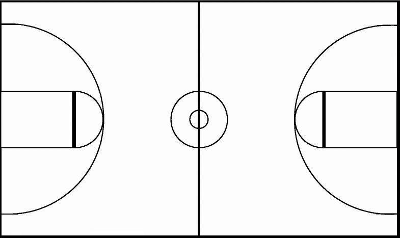 Basketball  black and white crop black white basketball court clipart