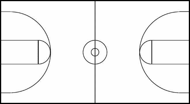 Basketball court blank clipart