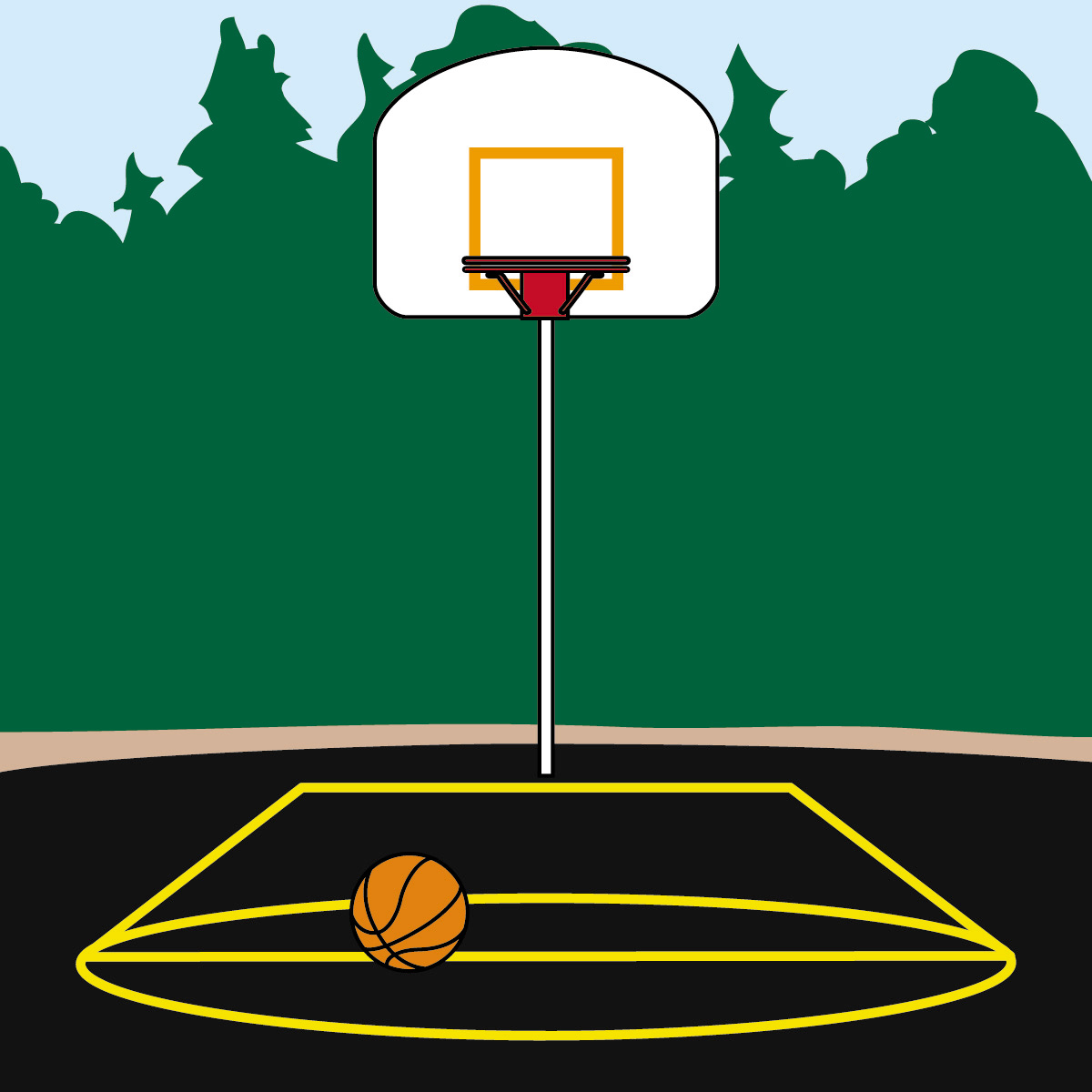 Basketball court clipart 2