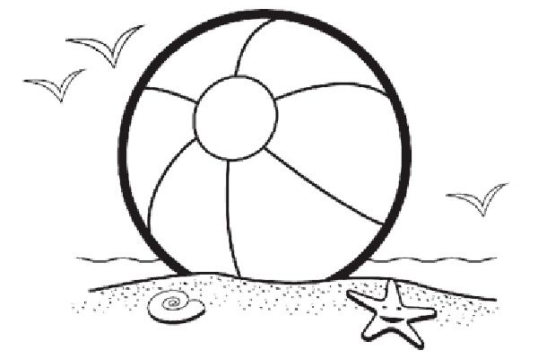 Beach  black and white beach ball beach scene clip art coloring pages panda
