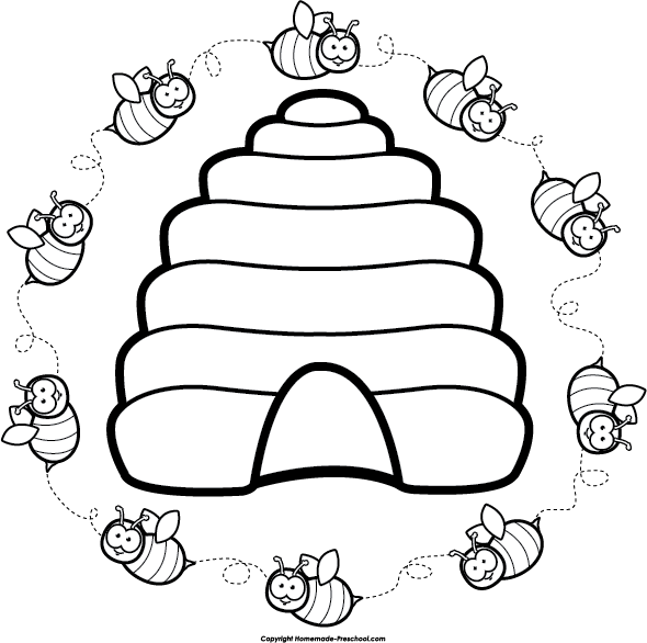 Bee  black and white beehive clipart black and white free image