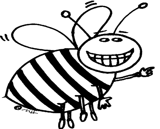 Bee  black and white honey bee clipart image cartoon honey flying around 2