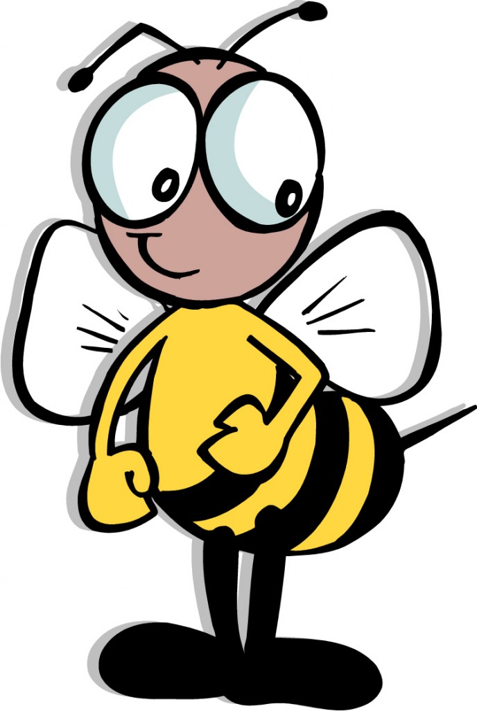 Bee  black and white spelling clipart