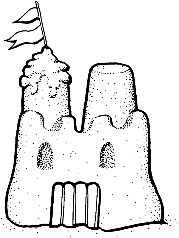 Cartoon sand castle clipart