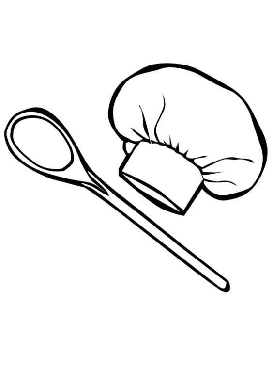 Chef hat and coloring pages clipart