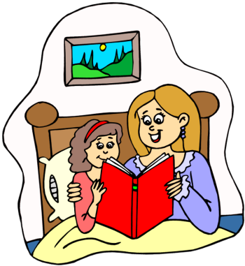 Child reading mom reading clipart