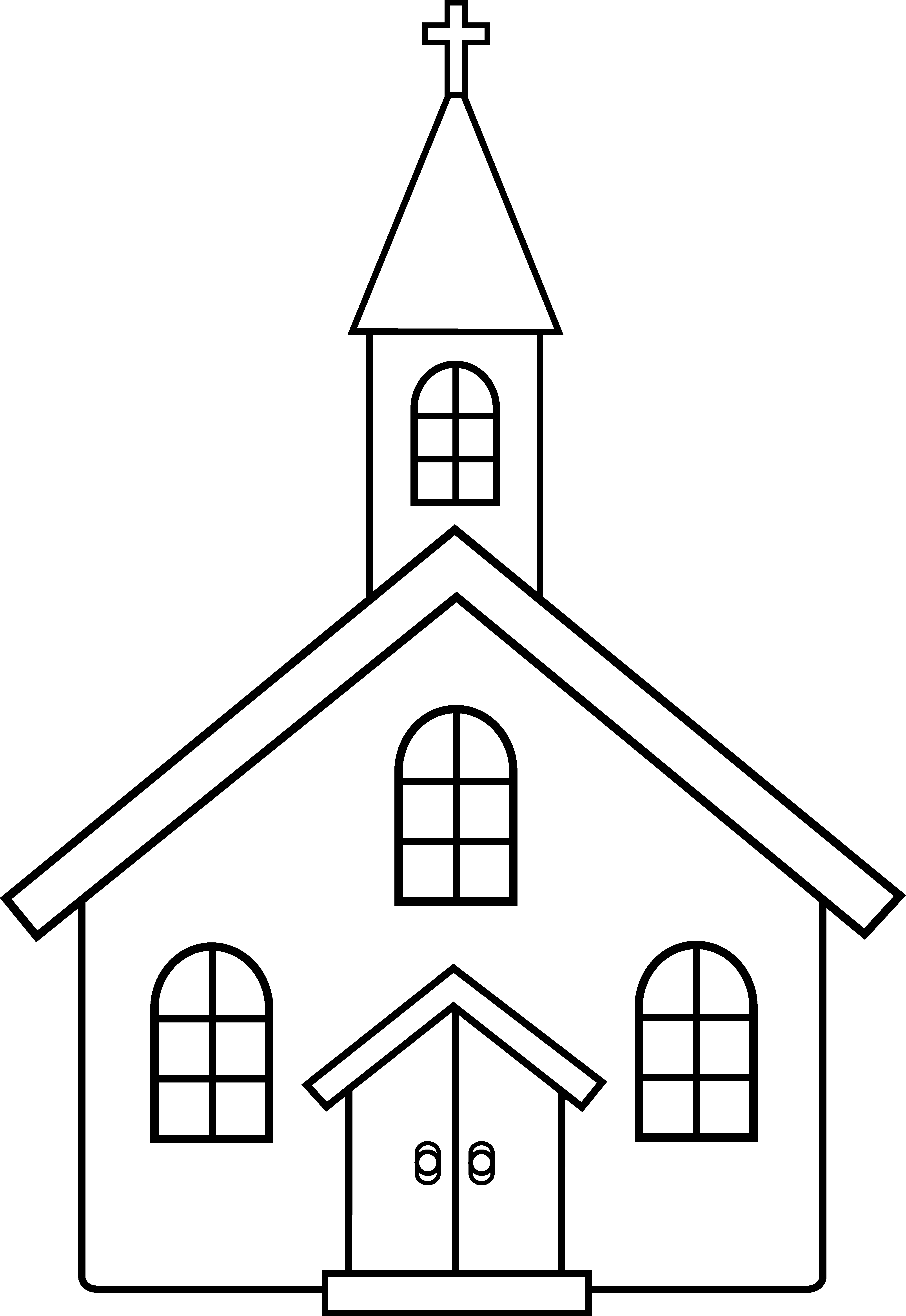 Church clipart black and white clipart