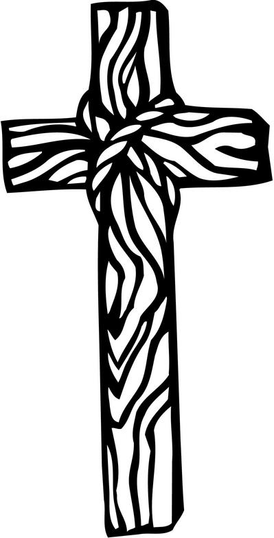 Cross  black and white wooden cross clipart