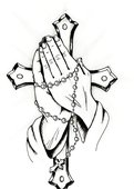 Crosses with praying hands clipart - WikiClipArt