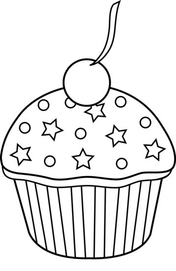 Cupcake  black and white black and white cupcake clipart