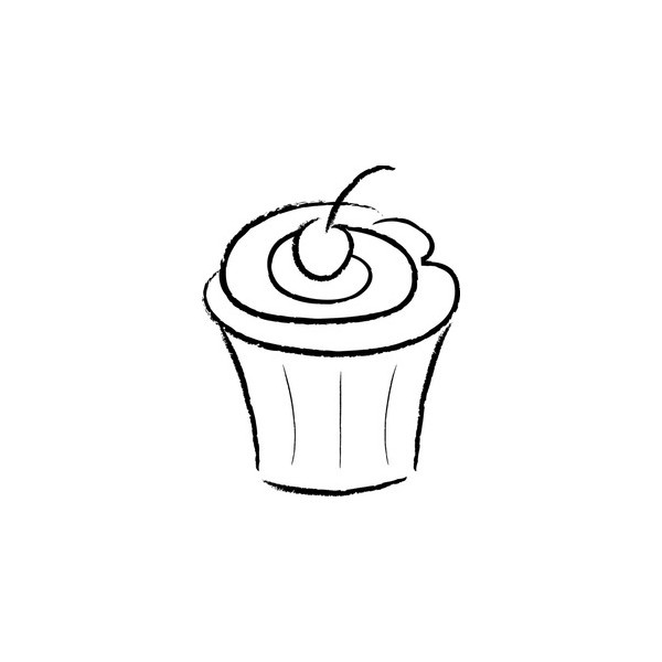 Cupcake  black and white cupcake clipart outline