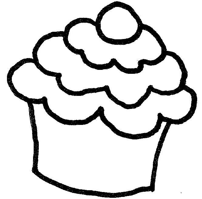 Cupcake  black and white cupcake outline 7 clip art