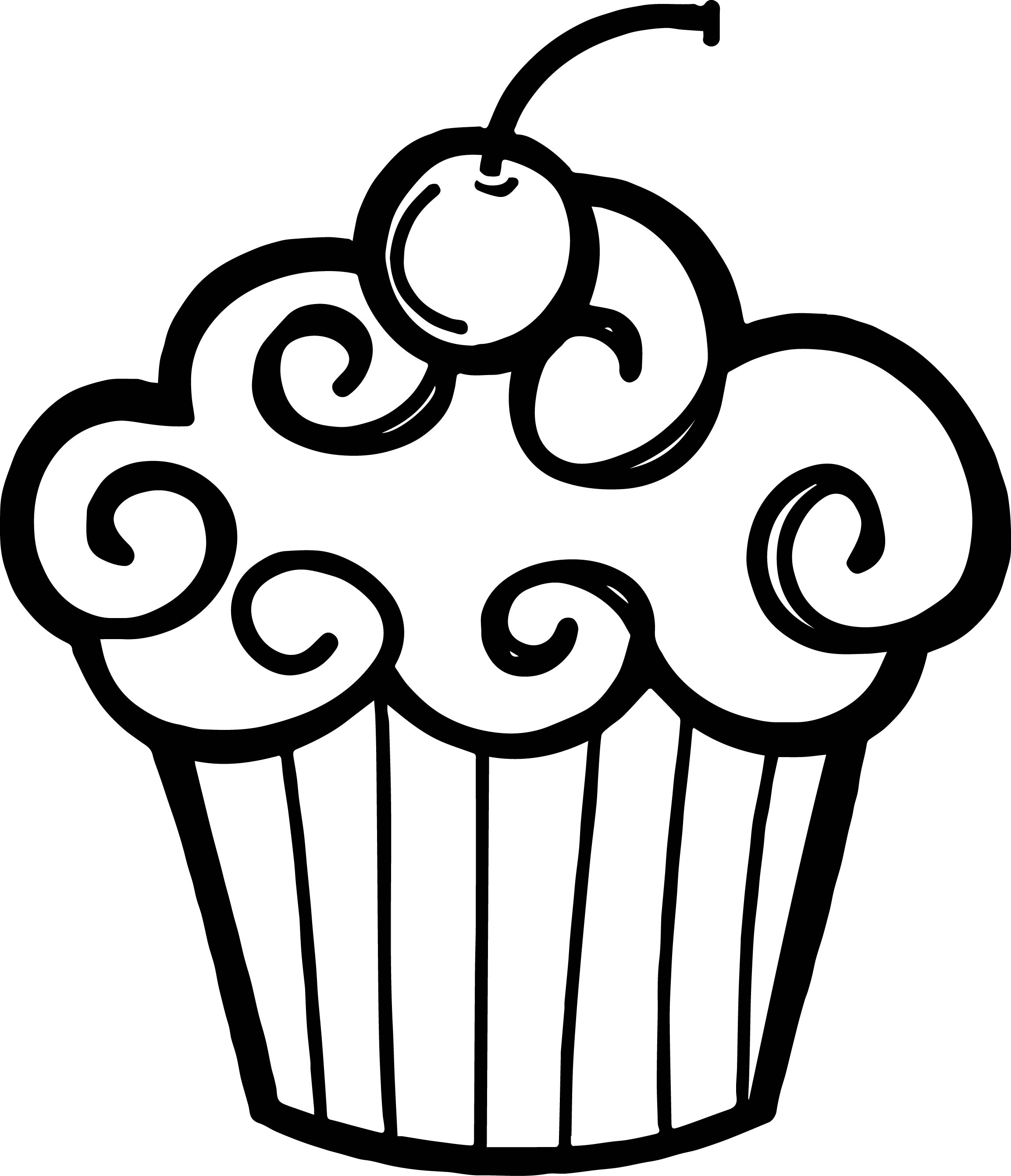 Cupcake  black and white image of birthday clipart black and white happy