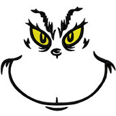 Grinch black white clipart 3 - WikiClipArt