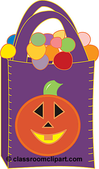 Halloween candy bag of candy clipart