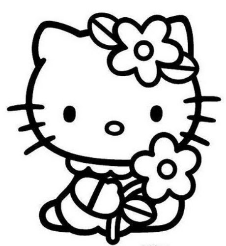 Hello kitty black and white free clipart