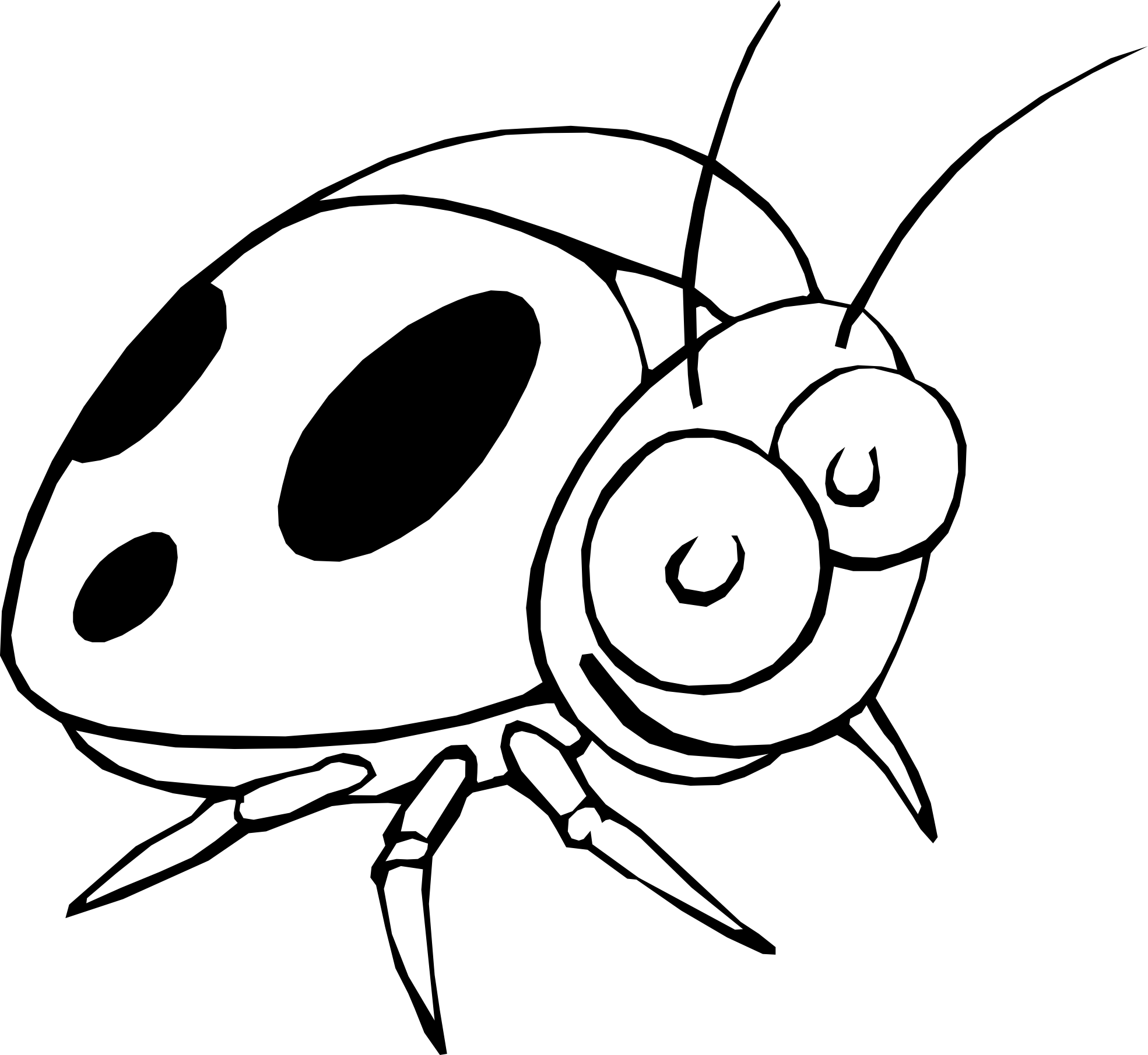 Ladybug outline clipart 7