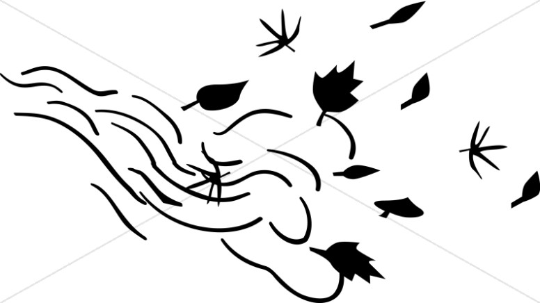 Leaves blowing in the wind clip art