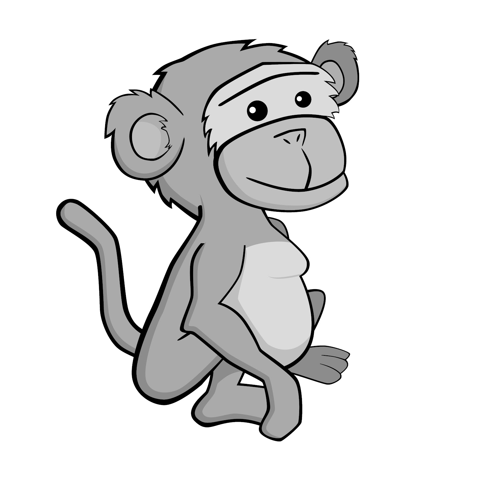 Monkey  black and white cute monkey clip art clipart photo 2