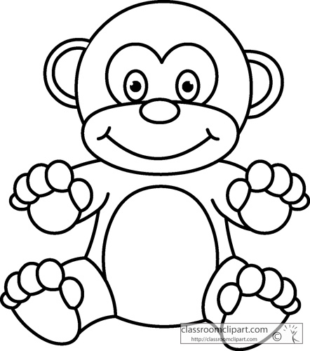 Monkey  black and white photos of monkey outline drawing black and white clip art