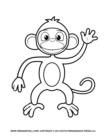 Monkey  black and white pics of cute monkey clip art coloring pages black and white 2
