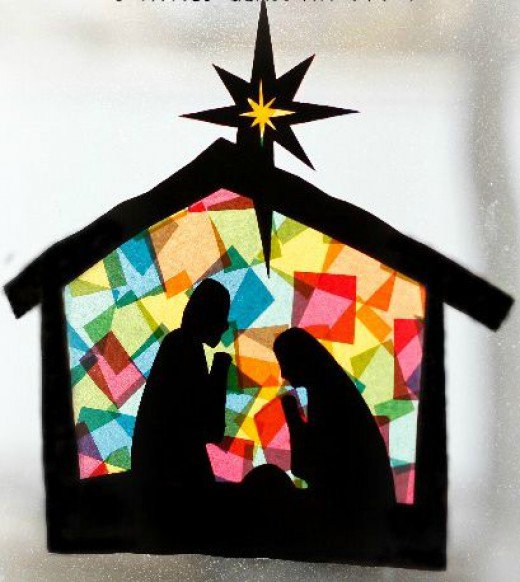 Nativity silhouette  free super easy christmas crafts clip art