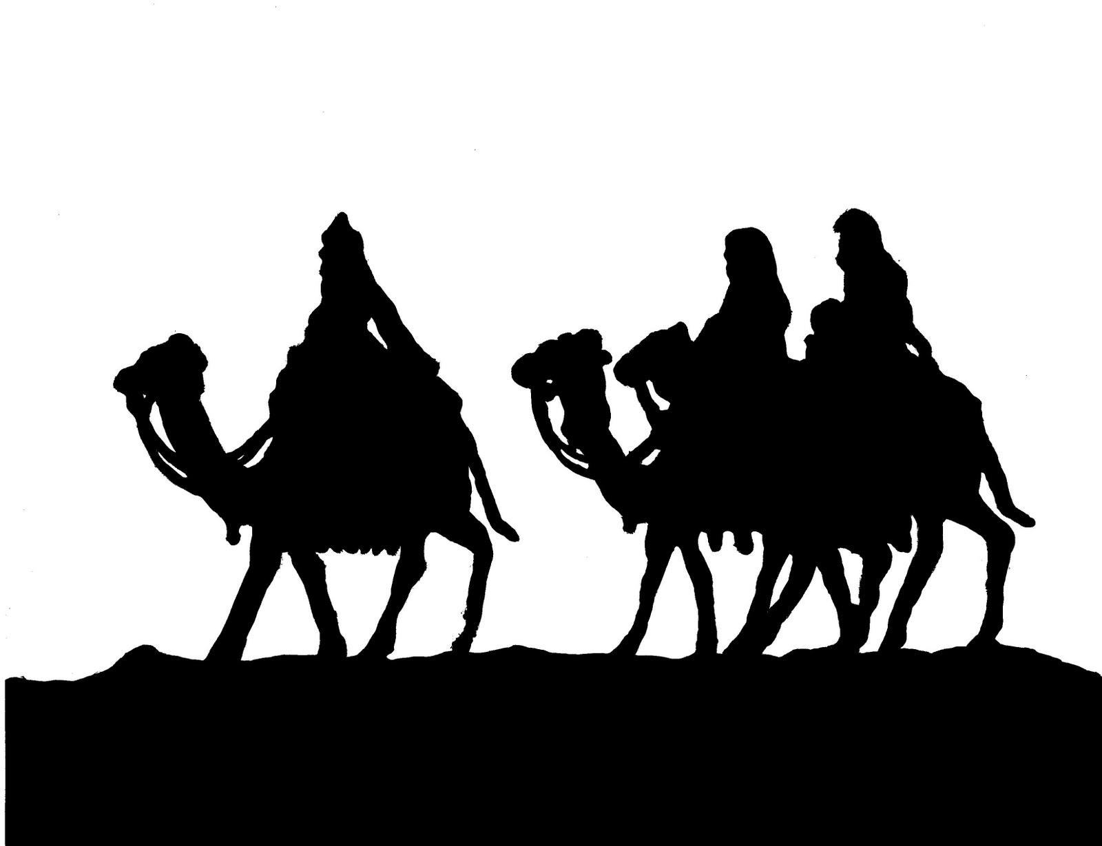Nativity silhouette  free wise men silhouette clipart