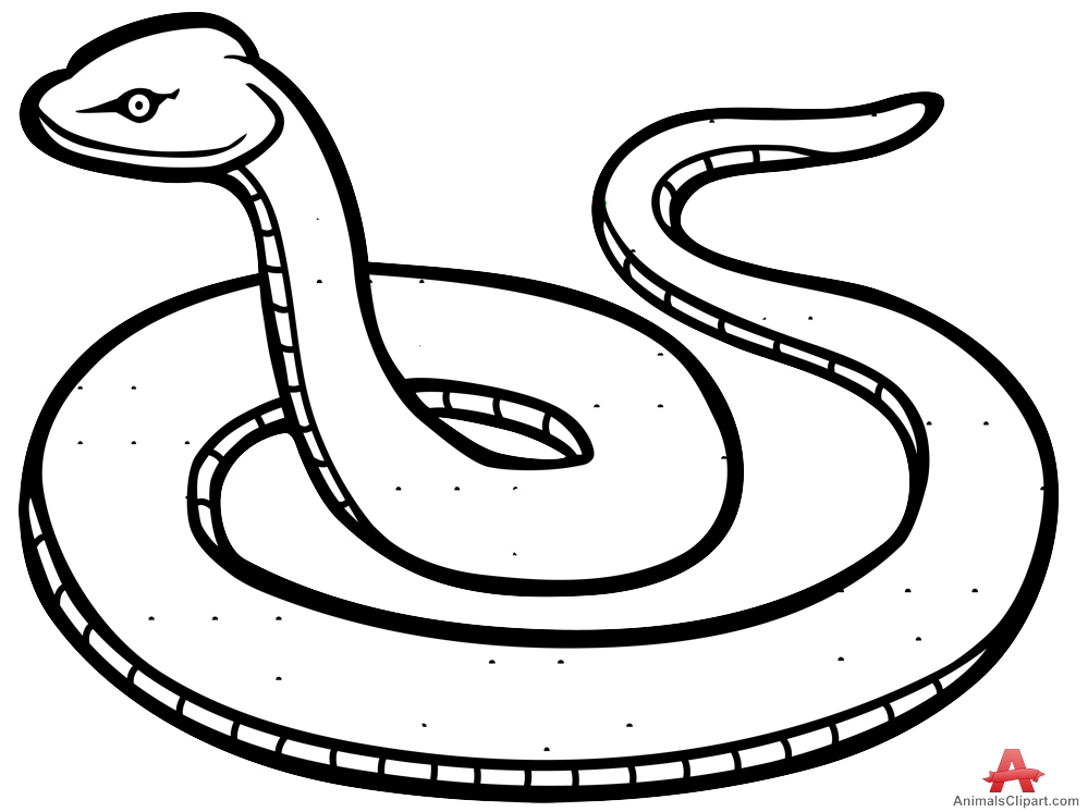Outline snake clipart in black and white free design