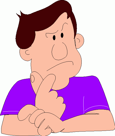 Person thinking guy thinking clipart