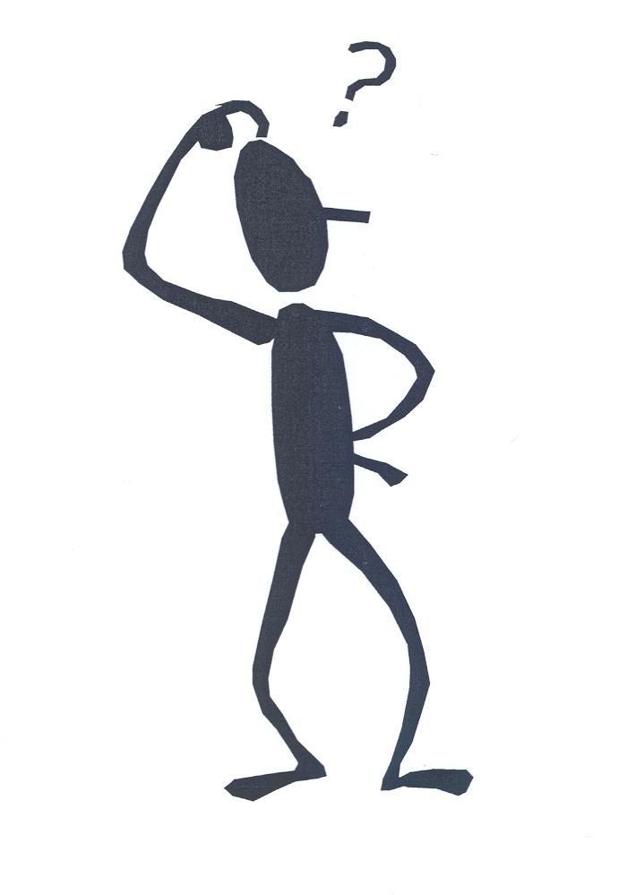 Person thinking stick man thinking clipart