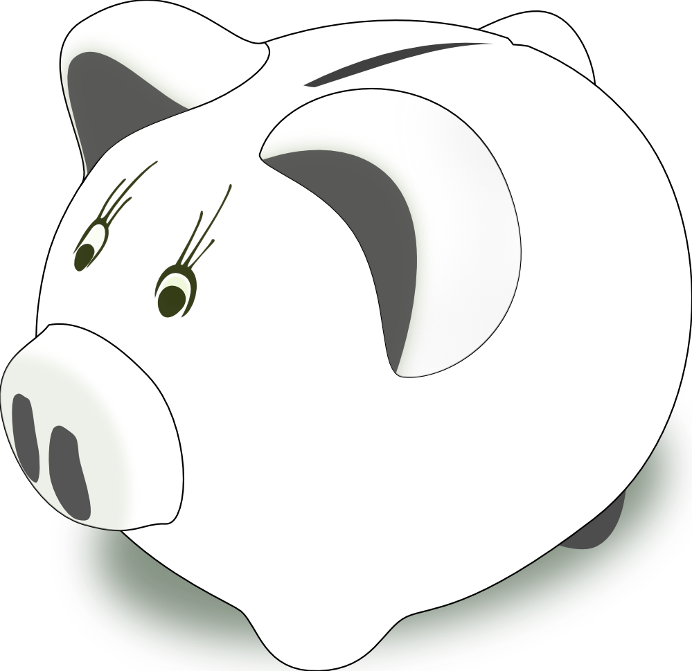 Piggy bank clip art black and white free clipart