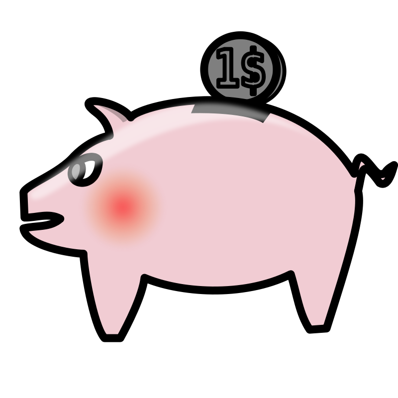 Piggy bank free money clipart org