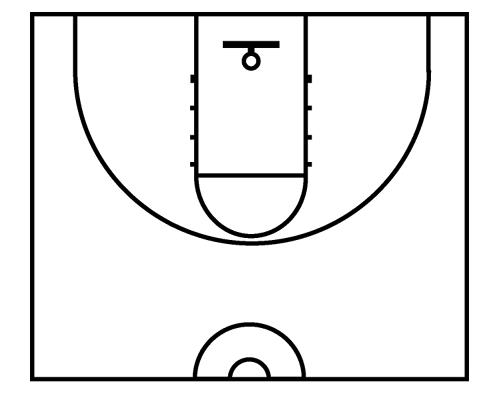 Printable basketball court clipart 2