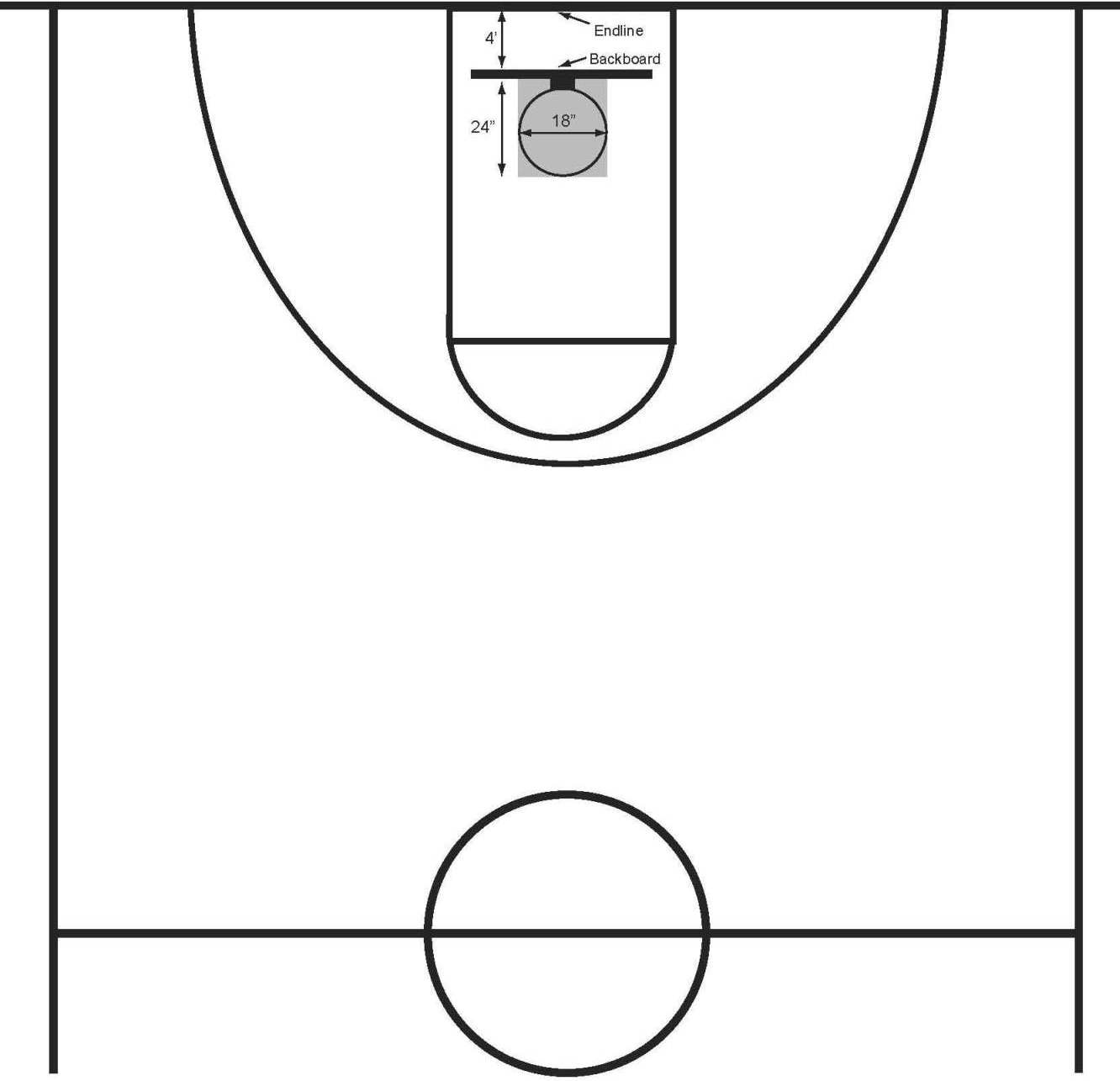 Printable basketball court clipart