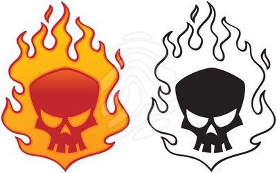 Red flaming skull clipart free clipart images