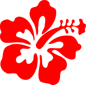 Red hawaiian flower clipart